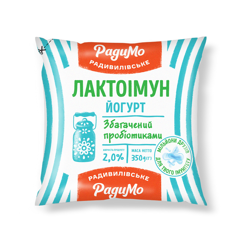 Йогурт РАДИМО "Лактоімун" п/е, 2,0% жиру, 350г